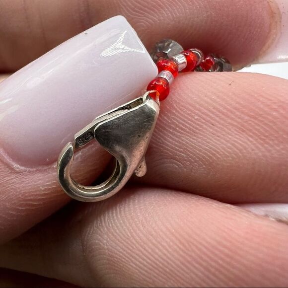 Set of 3 Dainty Crystal-Like Twisted Beaded Bracelets 925 Clasp - Picture 8 of 10